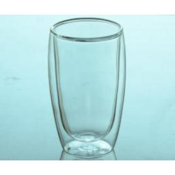 Best Price High Borosilicate Double Wall Glass Cup with Handle for Milk and Coffee